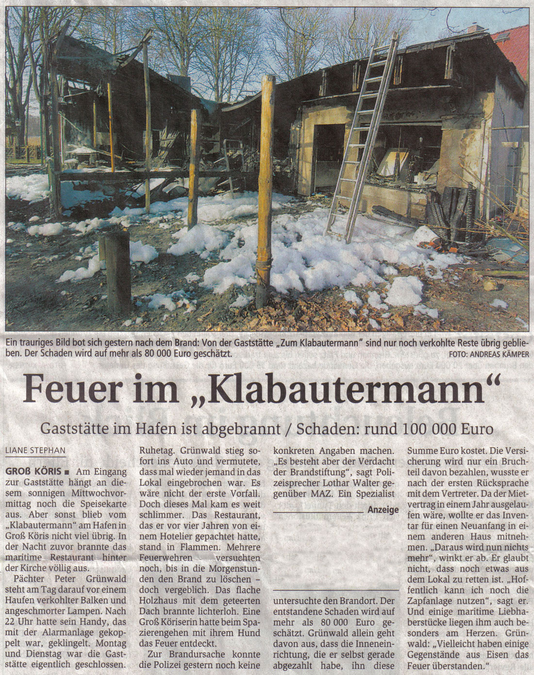 Zeitungsartikel © Dahme Kurier