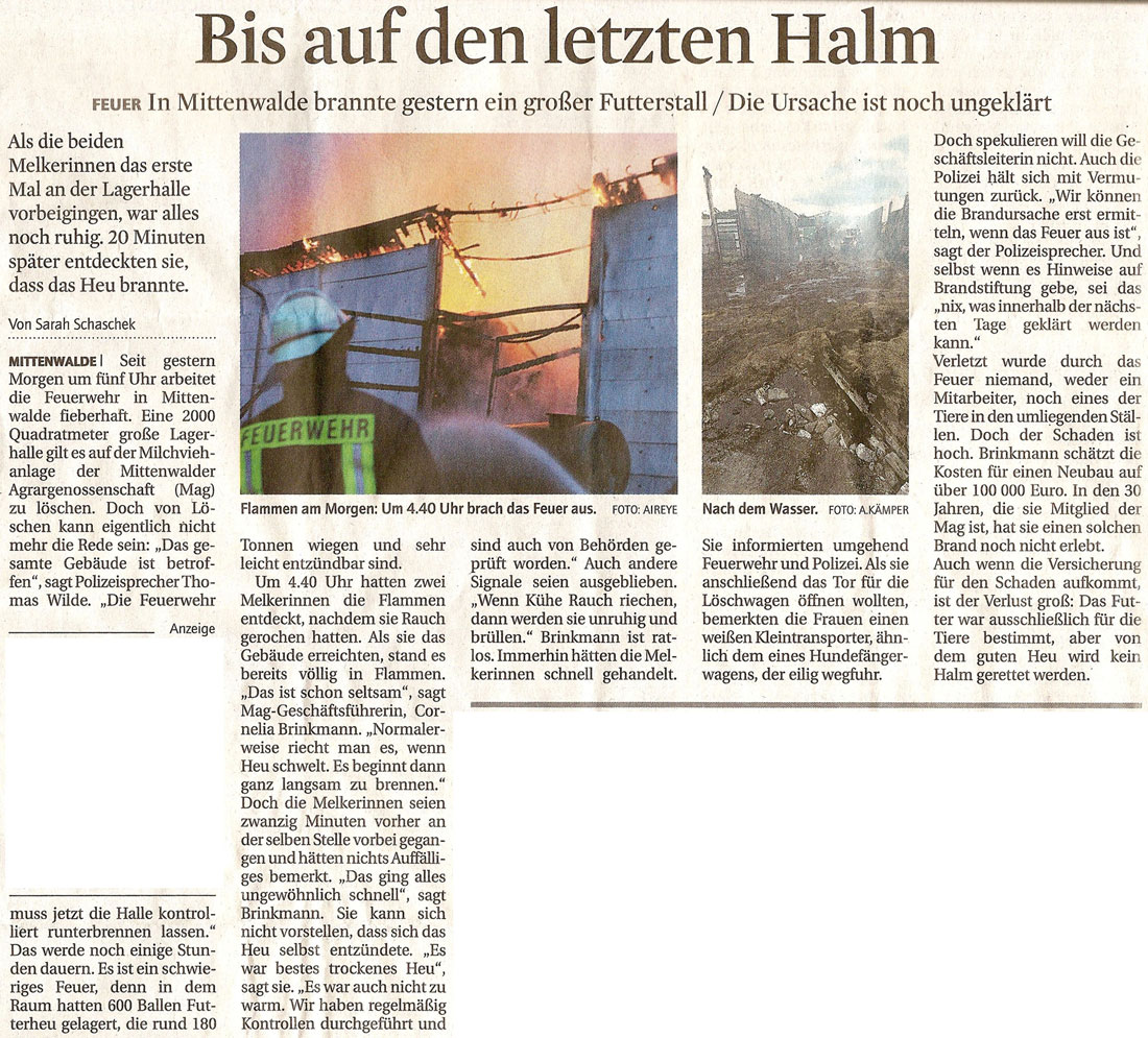 Zeitungsartikel © Dahme Kurier